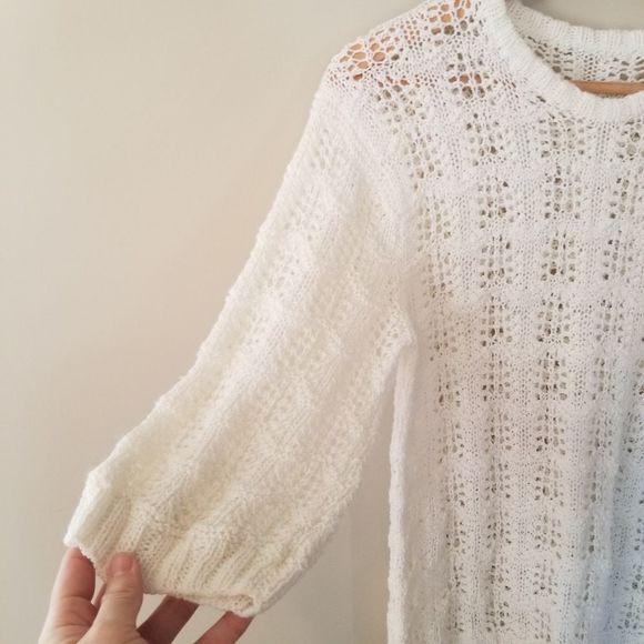 𝅺VINTAGE Light Wave Knit Pullover Sweater Size Medium - Picture 4 of 7